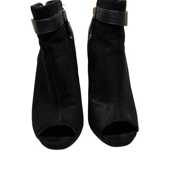 Sam Libby Black Suede Booties peep toe Size 9 Preowned - Picture 4 of 10